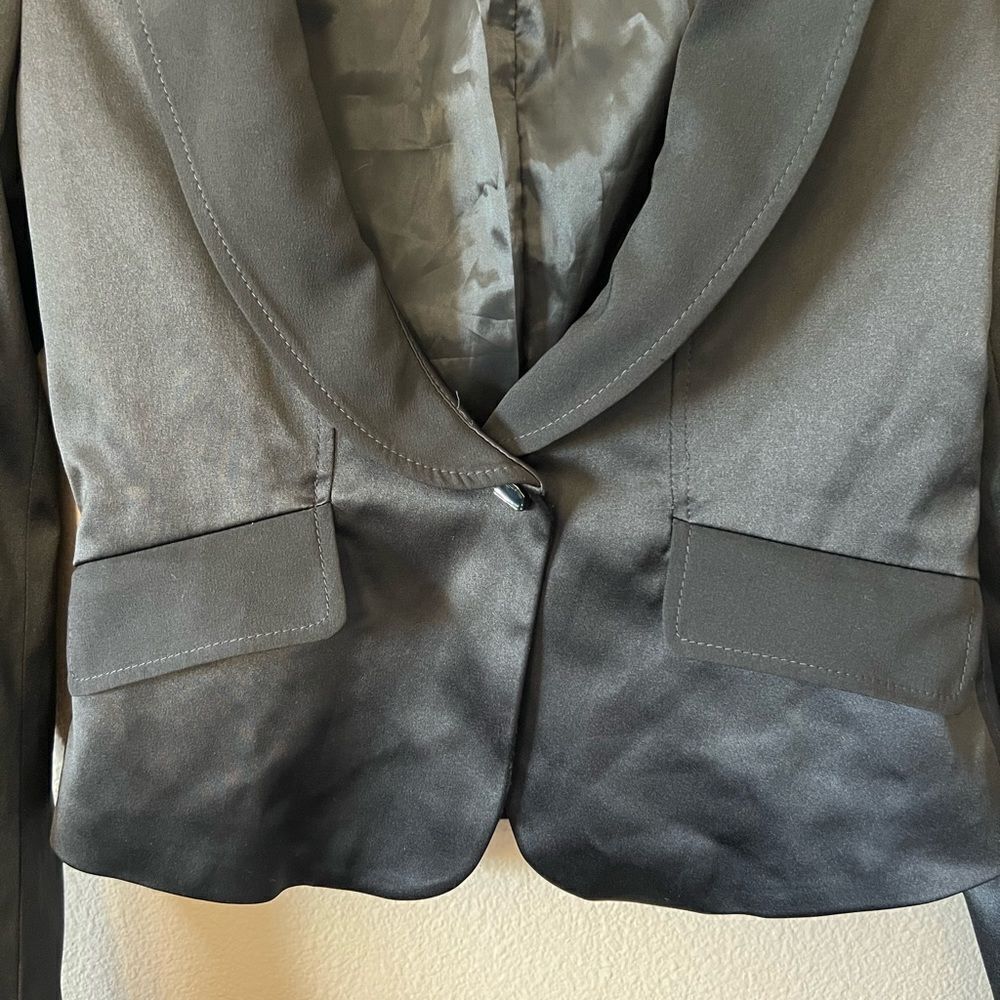 Express Design Studio Satin Tuxedo Suit Jacket - image 3